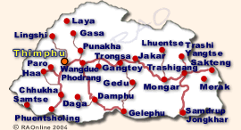 Bhutan map