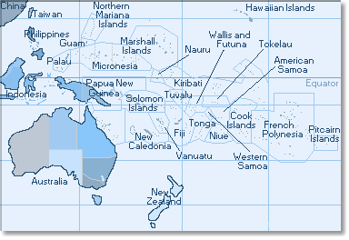 Oceania map